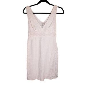 Sophie Casual Dress Jacquard Embossed Eyelet White Women's Size S